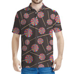 Colorful Swirl Lollipop Pattern Print Men's Polo Shirt