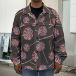 Colorful Swirl Lollipop Pattern Print Men's Shirt Jacket
