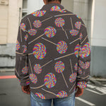 Colorful Swirl Lollipop Pattern Print Men's Shirt Jacket