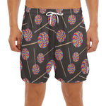 Colorful Swirl Lollipop Pattern Print Men's Split Running Shorts