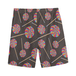 Colorful Swirl Lollipop Pattern Print Men's Sports Shorts
