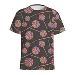 Colorful Swirl Lollipop Pattern Print Men's Sports T-Shirt