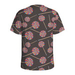 Colorful Swirl Lollipop Pattern Print Men's Sports T-Shirt
