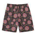 Colorful Swirl Lollipop Pattern Print Men's Swim Trunks