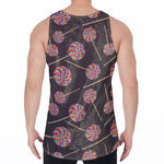 Colorful Swirl Lollipop Pattern Print Men's Velvet Tank Top