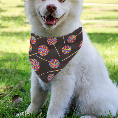 Colorful Swirl Lollipop Pattern Print Over The Collar Dog Bandana