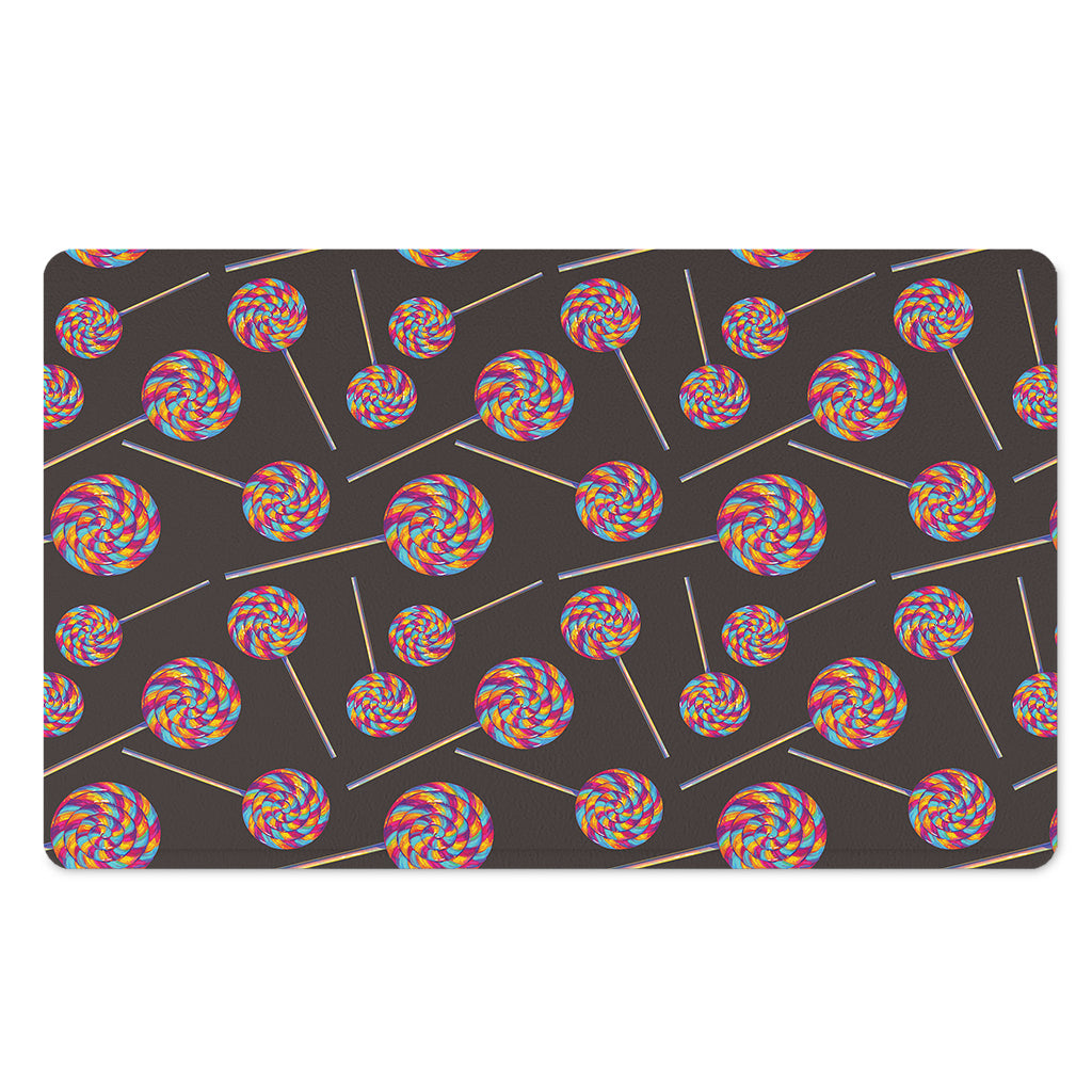 Colorful Swirl Lollipop Pattern Print Polyester Doormat