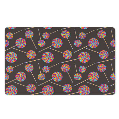 Colorful Swirl Lollipop Pattern Print Polyester Doormat