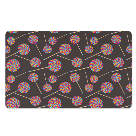 Colorful Swirl Lollipop Pattern Print Polyester Doormat