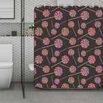 Colorful Swirl Lollipop Pattern Print Polyester Shower Curtain