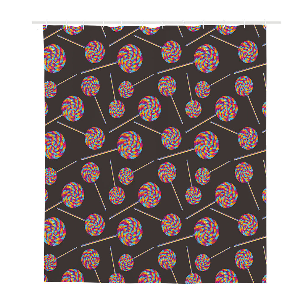 Colorful Swirl Lollipop Pattern Print Polyester Shower Curtain
