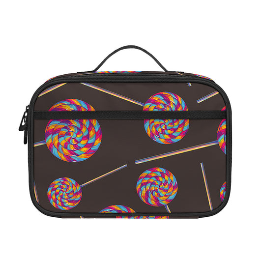 Colorful Swirl Lollipop Pattern Print Portable Lunch Bag