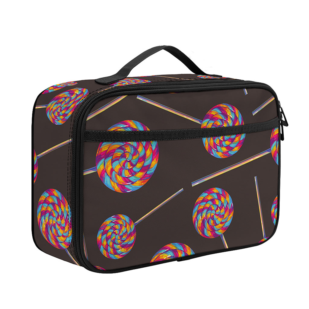 Colorful Swirl Lollipop Pattern Print Portable Lunch Bag
