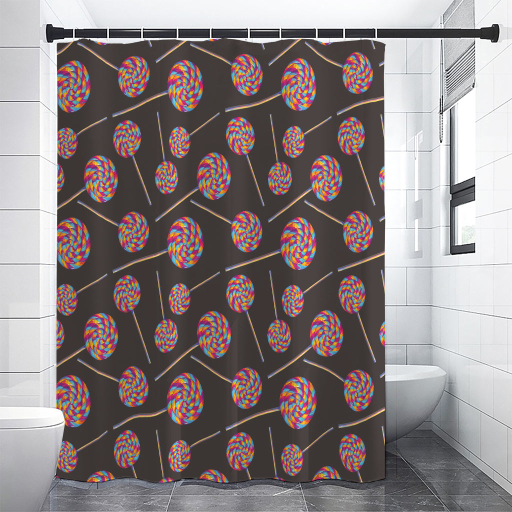 Colorful Swirl Lollipop Pattern Print Premium Shower Curtain