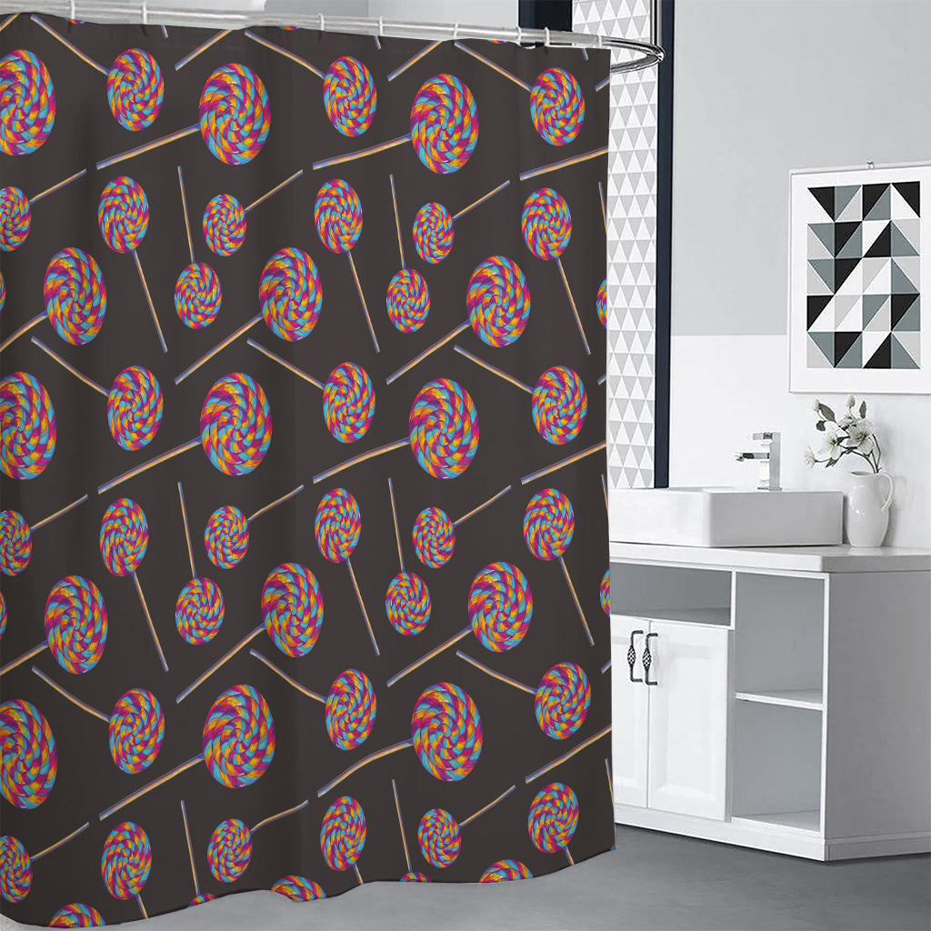 Colorful Swirl Lollipop Pattern Print Premium Shower Curtain