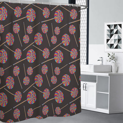Colorful Swirl Lollipop Pattern Print Premium Shower Curtain