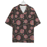 Colorful Swirl Lollipop Pattern Print Rayon Hawaiian Shirt