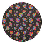 Colorful Swirl Lollipop Pattern Print Round Blanket