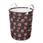 Colorful Swirl Lollipop Pattern Print Round Laundry Basket