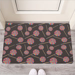 Colorful Swirl Lollipop Pattern Print Rubber Doormat