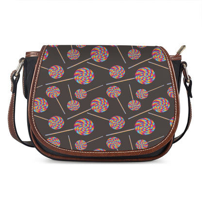 Colorful Swirl Lollipop Pattern Print Saddle Bag
