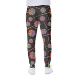 Colorful Swirl Lollipop Pattern Print Scuba Joggers