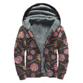 Colorful Swirl Lollipop Pattern Print Sherpa Lined Zip Up Hoodie