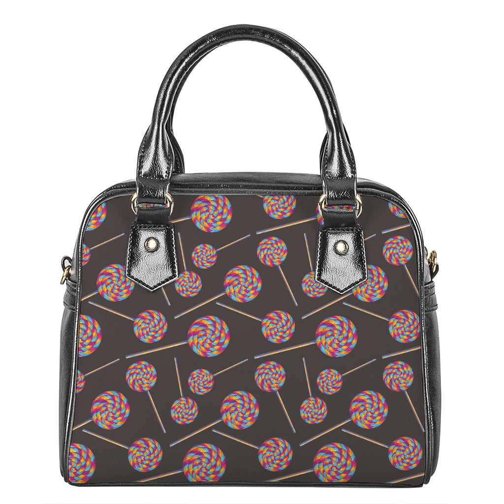 Colorful Swirl Lollipop Pattern Print Shoulder Handbag