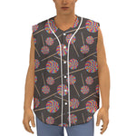 Colorful Swirl Lollipop Pattern Print Sleeveless Baseball Jersey