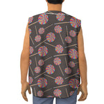 Colorful Swirl Lollipop Pattern Print Sleeveless Baseball Jersey