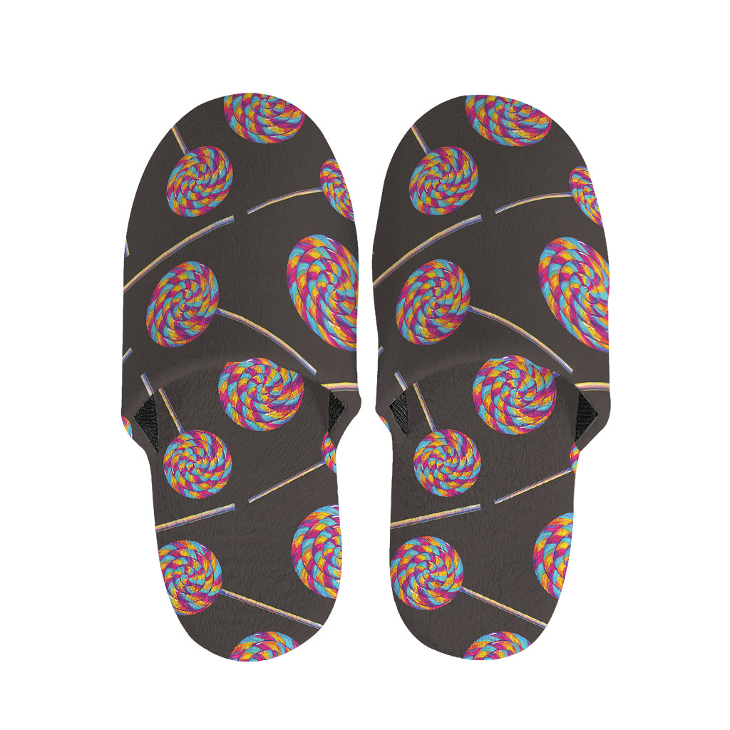 Colorful Swirl Lollipop Pattern Print Slippers