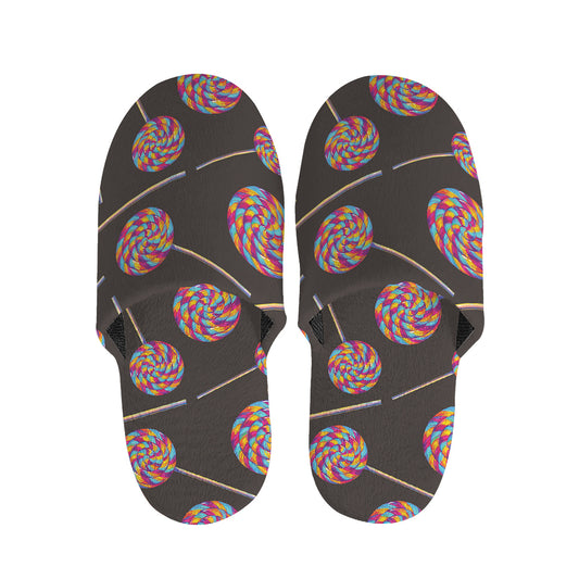 Colorful Swirl Lollipop Pattern Print Slippers