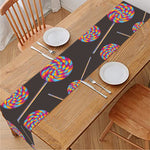 Colorful Swirl Lollipop Pattern Print Table Runner