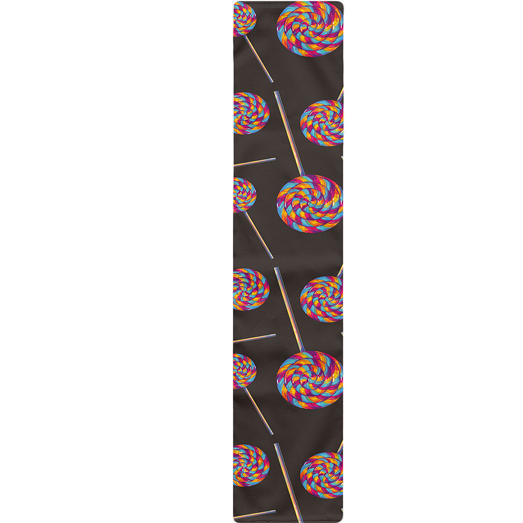 Colorful Swirl Lollipop Pattern Print Table Runner