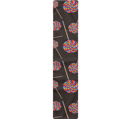 Colorful Swirl Lollipop Pattern Print Table Runner