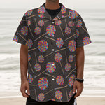 Colorful Swirl Lollipop Pattern Print Textured Short Sleeve Shirt