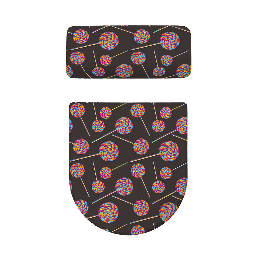 Colorful Swirl Lollipop Pattern Print Toilet Lid And Tank Cover Set