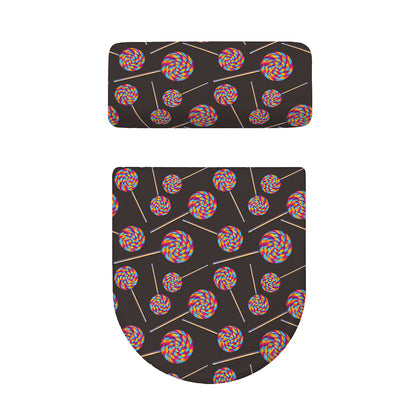 Colorful Swirl Lollipop Pattern Print Toilet Lid And Tank Cover Set