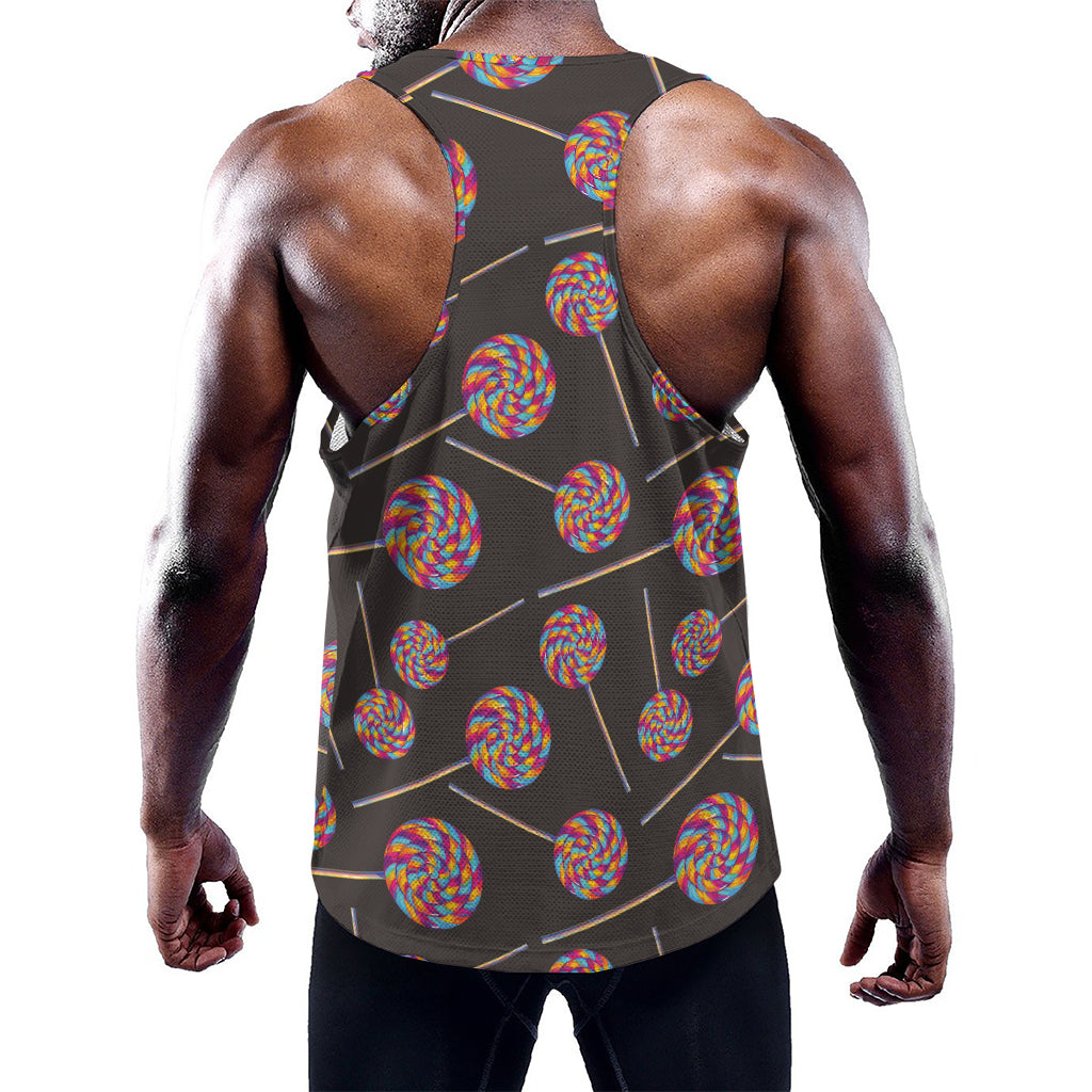 Colorful Swirl Lollipop Pattern Print Training Tank Top