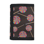 Colorful Swirl Lollipop Pattern Print Trifold Wallet