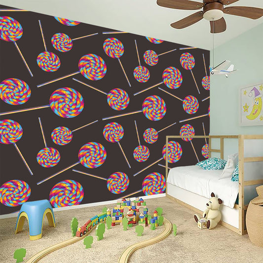 Colorful Swirl Lollipop Pattern Print Wall Sticker