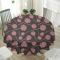 Colorful Swirl Lollipop Pattern Print Waterproof Round Tablecloth