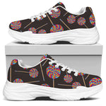 Colorful Swirl Lollipop Pattern Print White Chunky Shoes