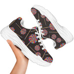 Colorful Swirl Lollipop Pattern Print White Chunky Shoes
