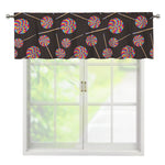 Colorful Swirl Lollipop Pattern Print Window Valance