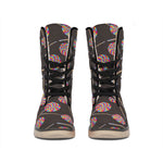 Colorful Swirl Lollipop Pattern Print Winter Boots