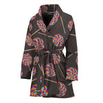 Colorful Swirl Lollipop Pattern Print Women's Bathrobe