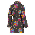 Colorful Swirl Lollipop Pattern Print Women's Bathrobe