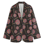 Colorful Swirl Lollipop Pattern Print Women's Blazer