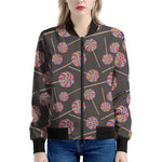 Colorful Swirl Lollipop Pattern Print Women's Bomber Jacket